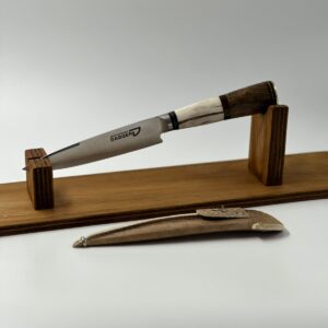 Cuchillo cabo ciervo y madera 14 cm