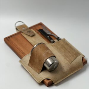Kit asador cuero natural